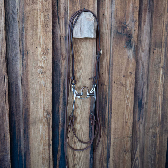 Trammell Copper Port Bridle Rig w/Split Ear Headstall Sale Barn Trammell