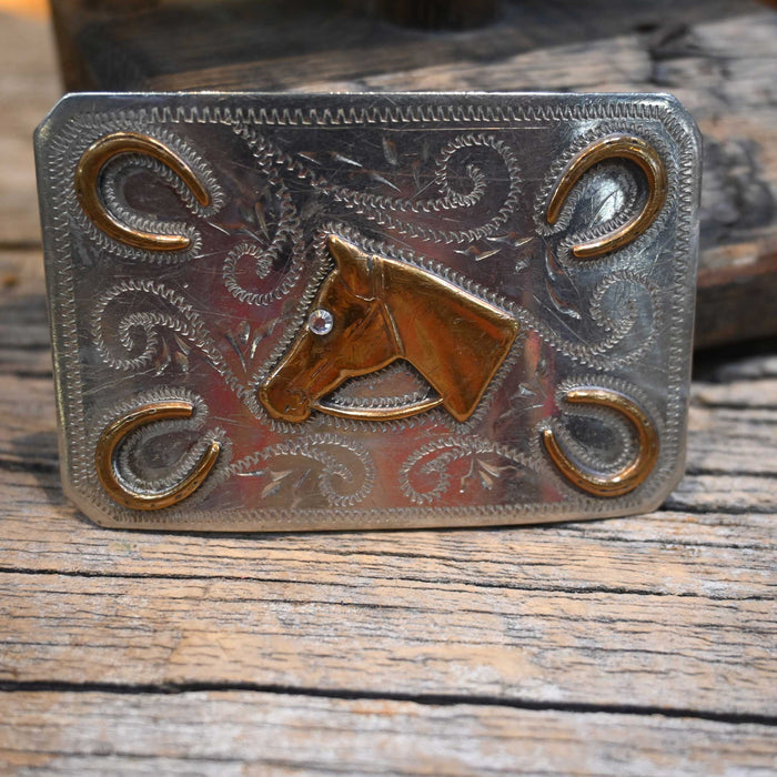 Vintage Ricardo Horse Head & Horse Shoes Buckle