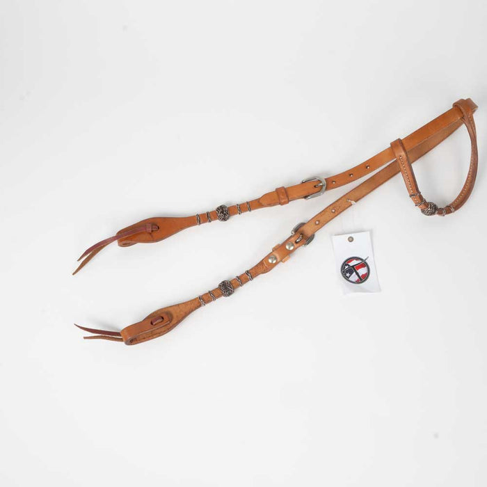 NEW Slickout Leather One Ear W/ Burgundy Rawhide Buttons Sale Barn Teskey's   