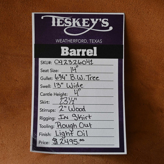 14" TESKEY'S BARREL SADDLE