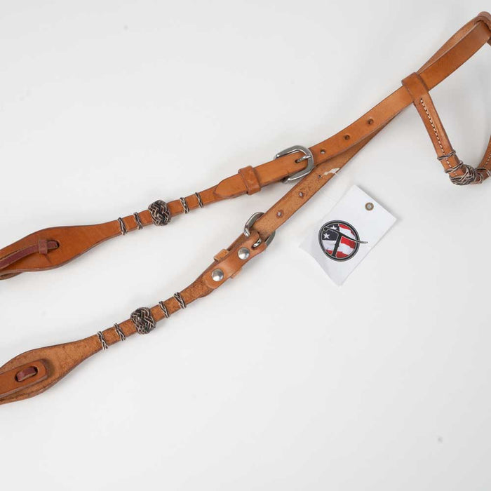 NEW Slickout Leather One Ear W/ Burgundy Rawhide Buttons Sale Barn Teskey's   