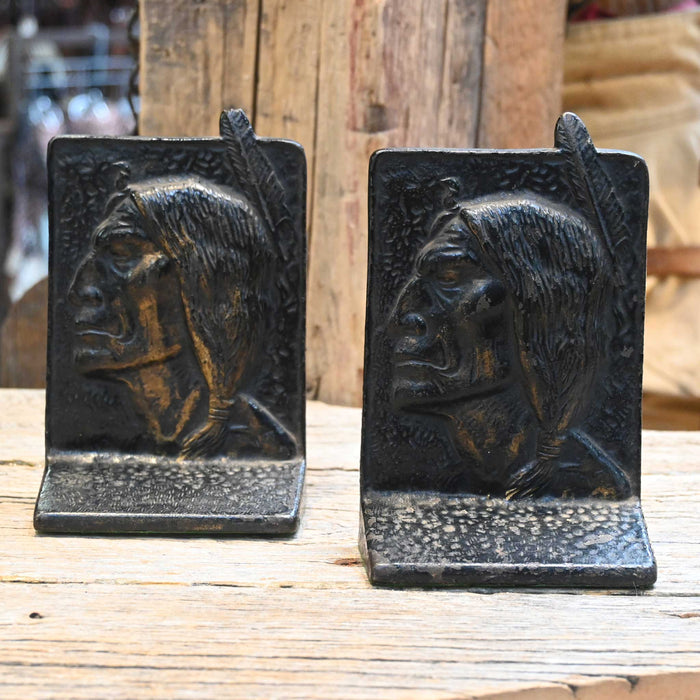1920's Cast Iron "One Feather" Bookends