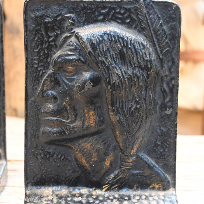 1920's Cast Iron "One Feather" Bookends
