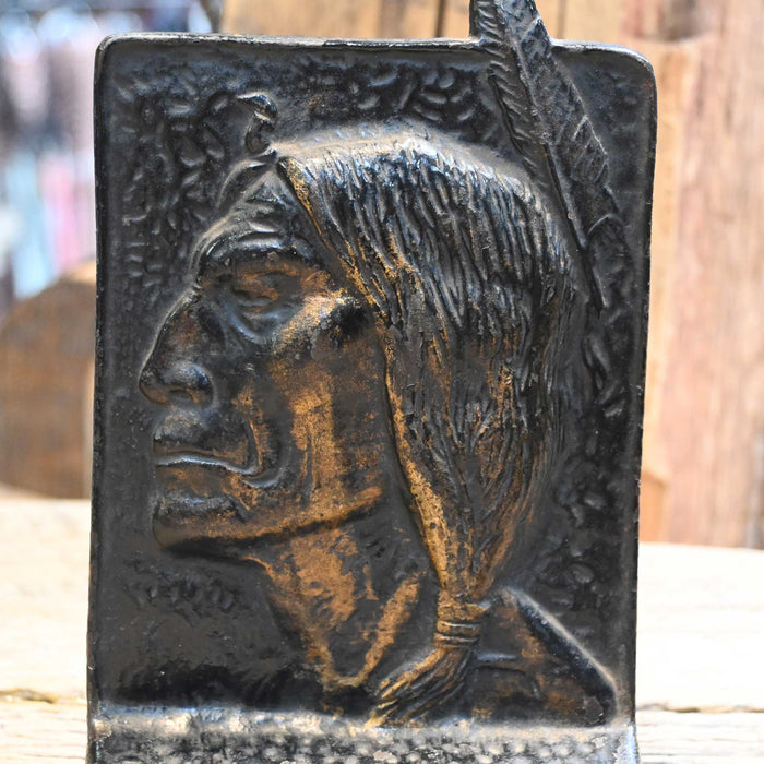 1920's Cast Iron "One Feather" Bookends