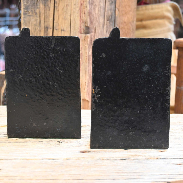 1920's Cast Iron "One Feather" Bookends