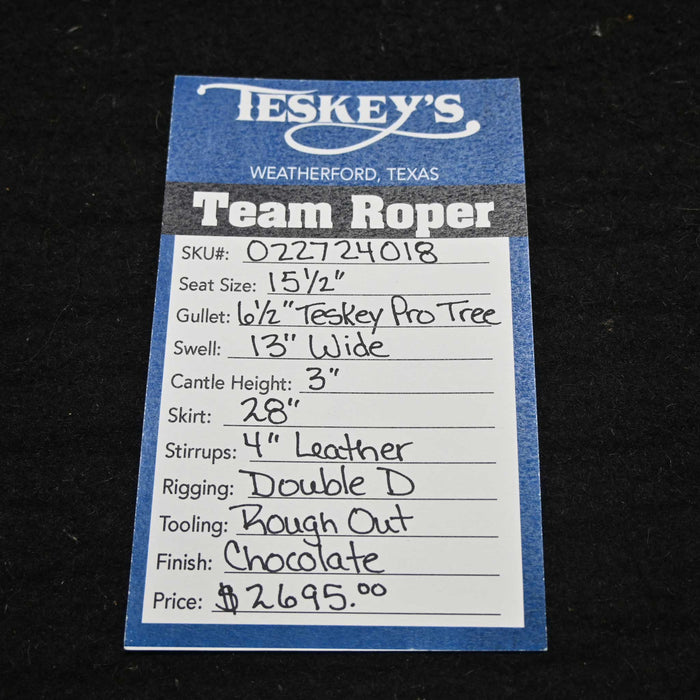 15.5" TESKEY'S PRO TEAM ROPING SADDLE Saddles - New Teskey's Saddlery