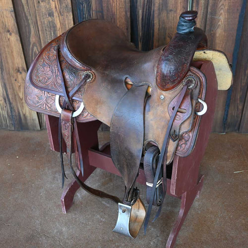 15.5" USED JEFF SMITH COWHORSE SADDLE Saddles - Used Jeff Smith