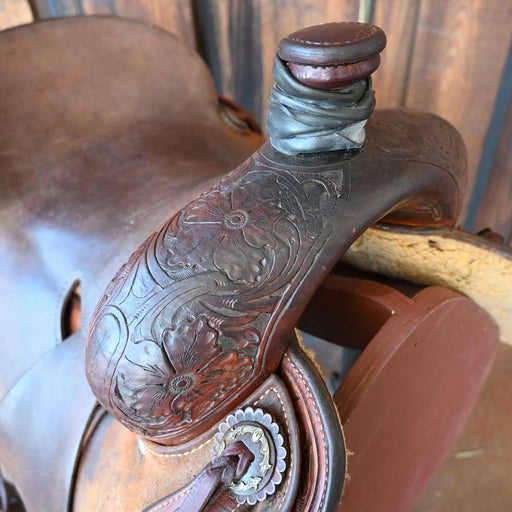 15.5" USED JEFF SMITH COWHORSE SADDLE Saddles - Used Jeff Smith