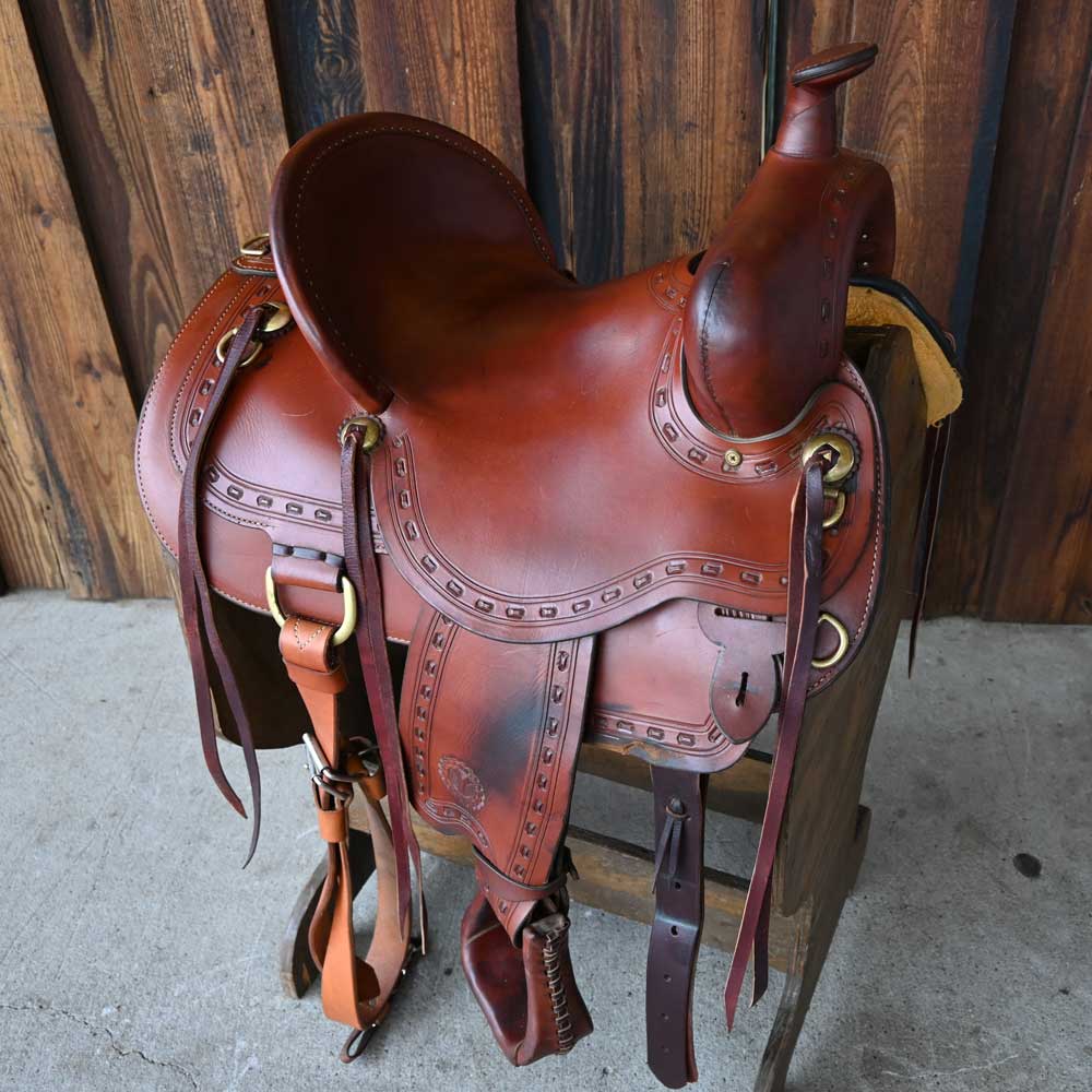 14.5" USED CIRCLE Y ROPING SADDLE Saddles Circle Y Saddlery   