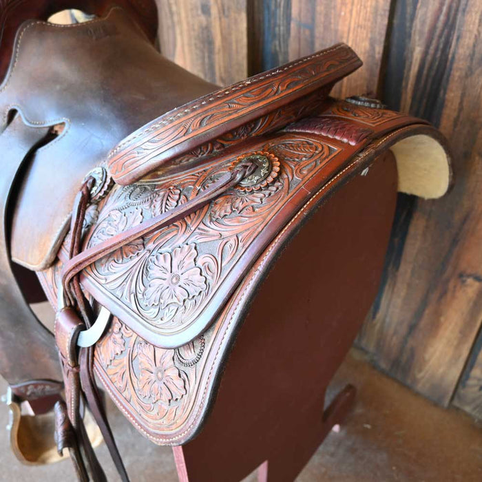 15.5" USED JEFF SMITH COWHORSE SADDLE Saddles - Used Jeff Smith