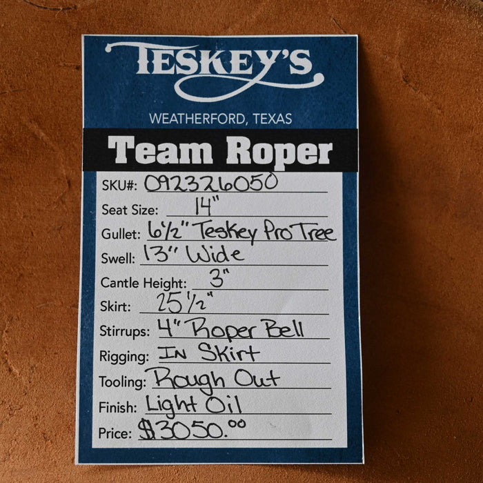14" TESKEY'S TEAM ROPING SADDLE