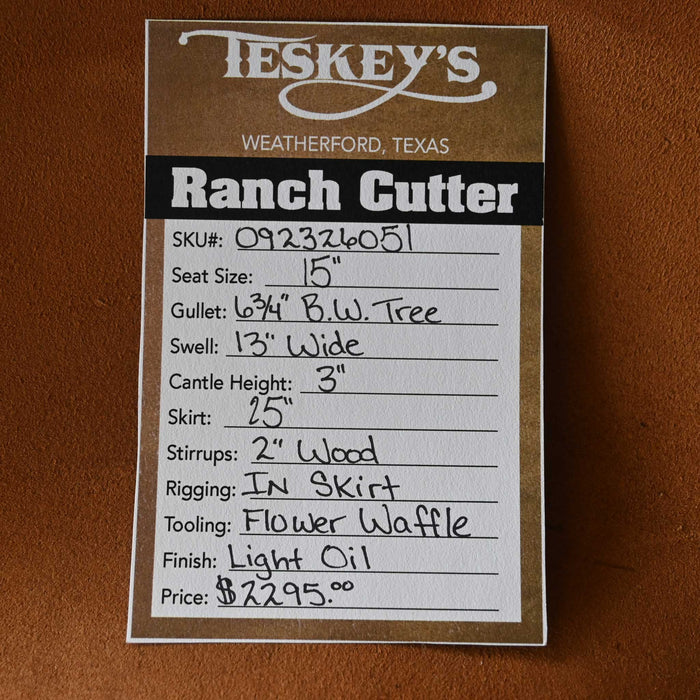 15" TESKEY'S RANCH CUTTER SADDLE