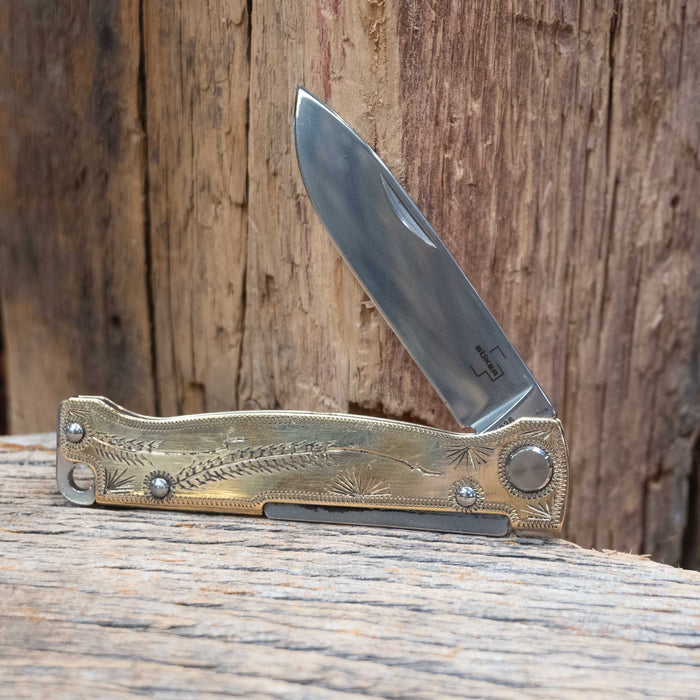 Kamphaus Brass Engraved Boker Pocket Knife