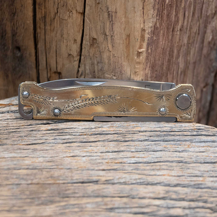 Kamphaus Brass Engraved Boker Pocket Knife