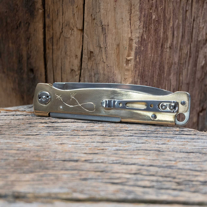 Kamphaus Brass Engraved Boker Pocket Knife