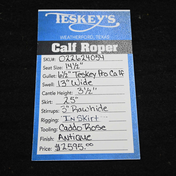 14.5" TESKEY'S CALF ROPING SADDLE Saddles - New Teskey's Saddlery