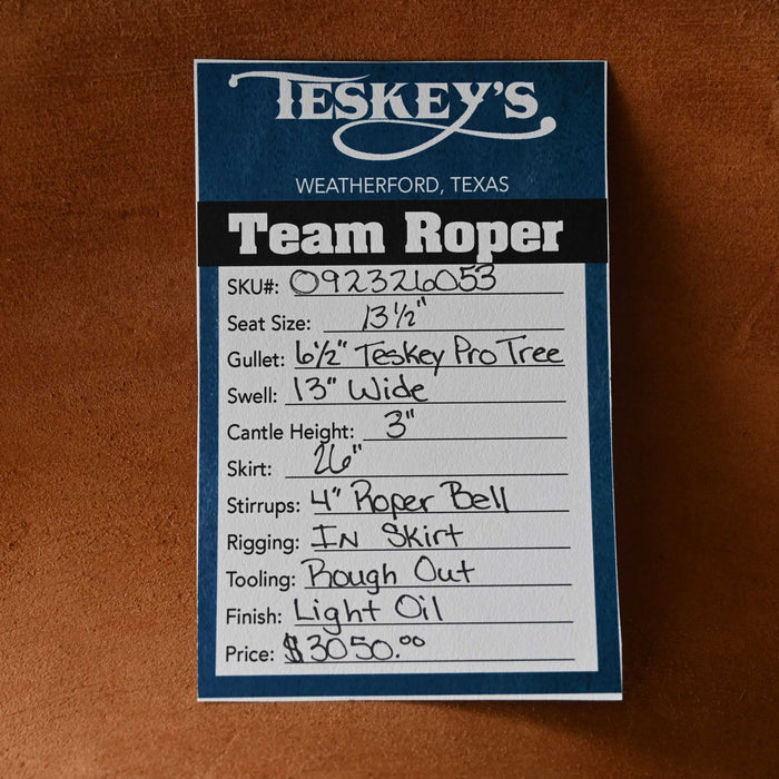 13.5" TESKEY'S TEAM ROPING SADDLE
