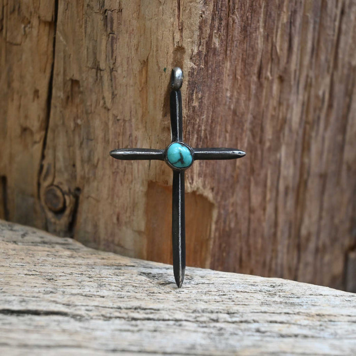 Vintage Turquoise Cross Pendant