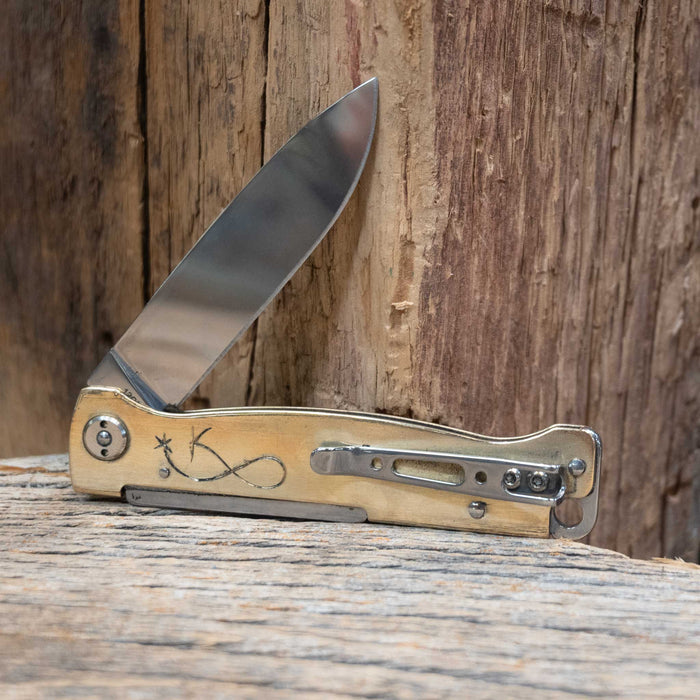 Kamphaus Brass Engraved Boker Pocket Knife