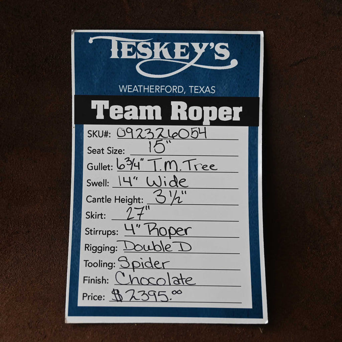 15" TESKEY'S TEAM ROPING SADDLE