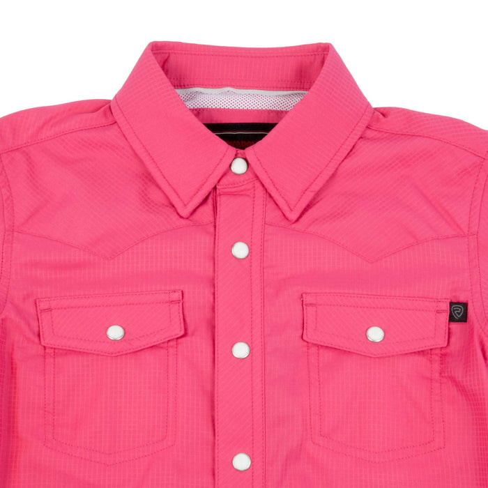 Rock & Roll Denim Boy's Tek Solid Hot Pink Pearl Snap Shirt KIDS - Boys - Clothing - Shirts - Short Sleeve Shirts Panhandle