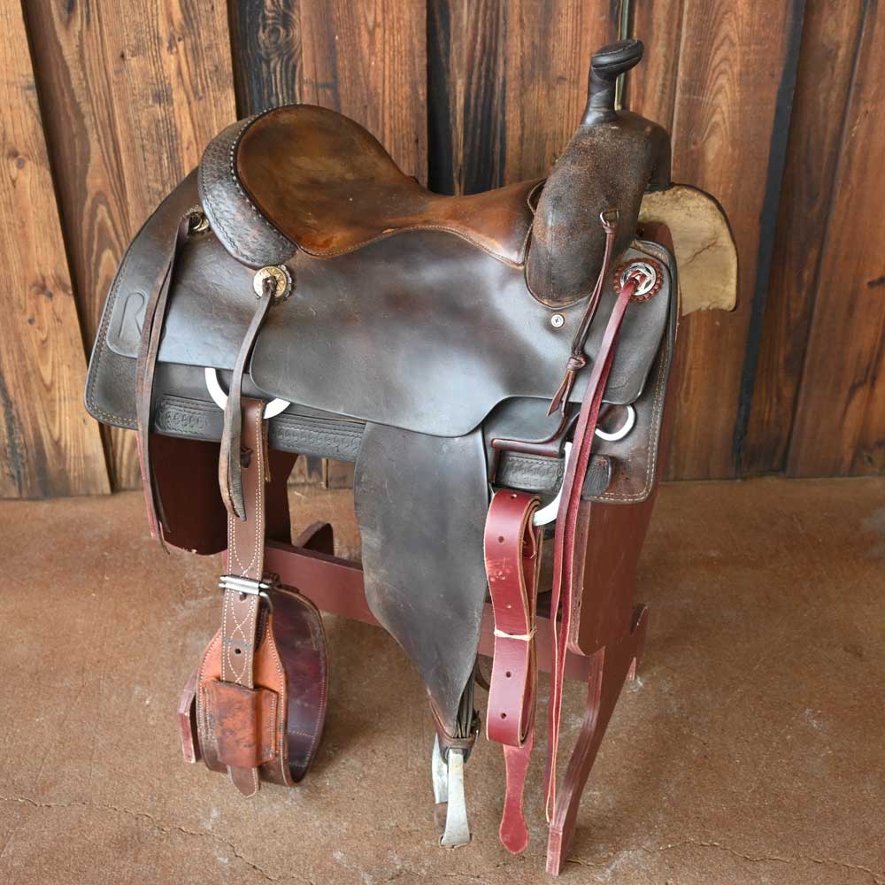 15.5" USED CALVIN ALLEN RANCH CUTTER SADDLE Saddles Calvin Allen