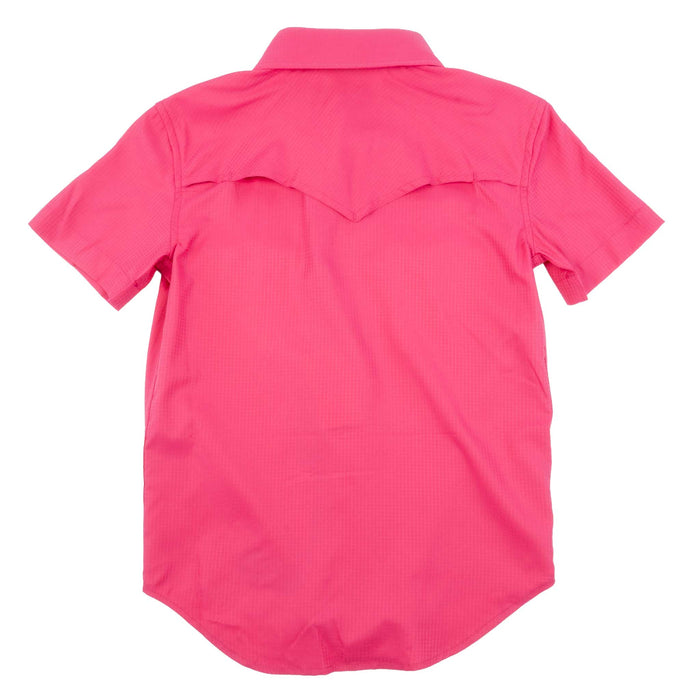 Rock & Roll Denim Boy's Tek Solid Hot Pink Pearl Snap Shirt KIDS - Boys - Clothing - Shirts - Short Sleeve Shirts Panhandle
