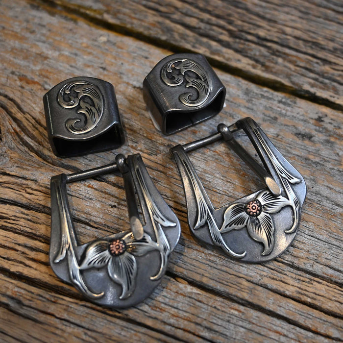 B. Anthony 3/4" 2pc. Silver Mounted Buckle Set