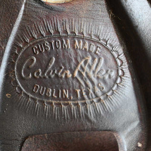 15.5" USED CALVIN ALLEN RANCH CUTTER SADDLE