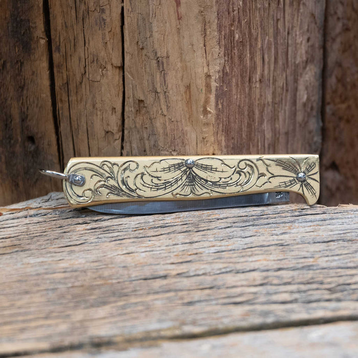 Kamphaus Brass Engraved Mercator Otter Pocket Knife