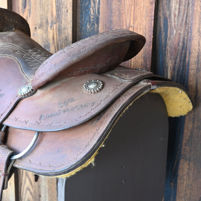 14.5" USED COWBOY CLASSIC TEAM ROPING SADDLE