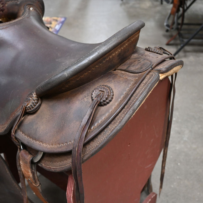 16" USED JW WRIGHT COWBOY SADDLE Saddles - Used JW Wright Saddlery