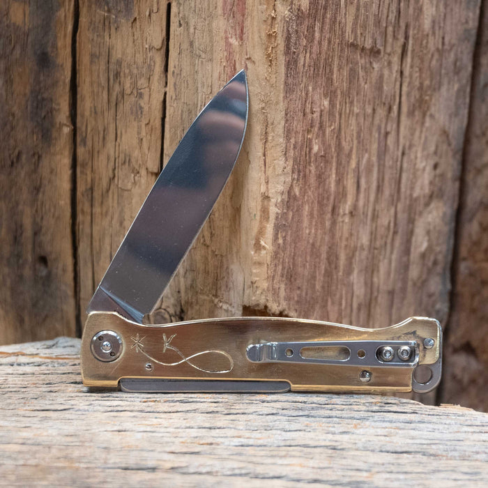 Kamphaus Brass Engraved Boker Pocket Knife
