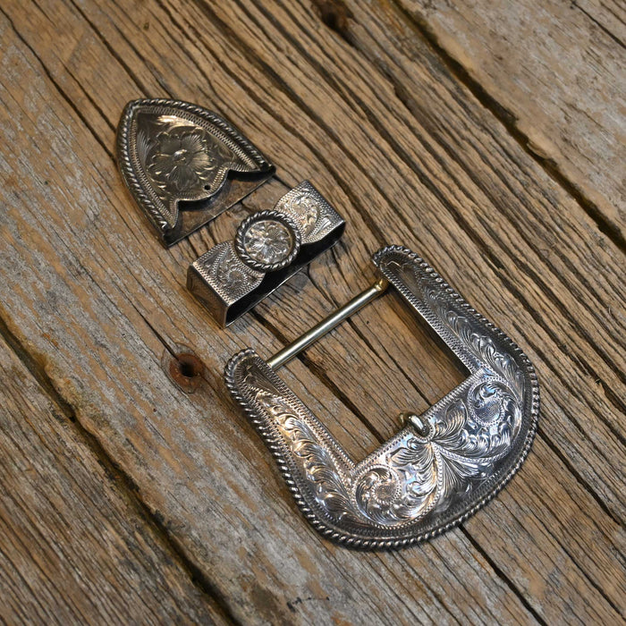 Vintage Vogt 3pc Sterling Silver Ranger Belt Buckle Set Collectibles Vogt Silversmiths