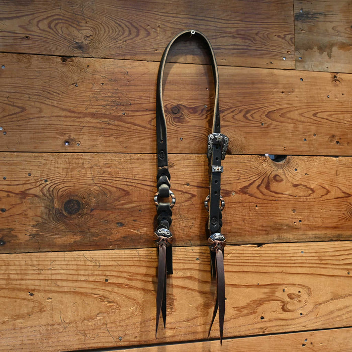 Joe Hipp Split Ear Black Leather Headstall