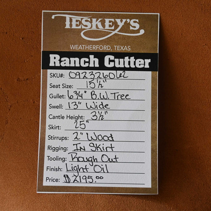 15.5" TESKEY'S RANCH CUTTER SADDLE