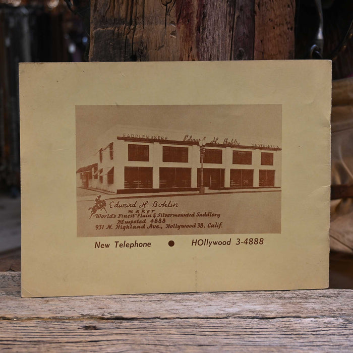Edward H. Bohlin Saddle Makers - Silversmiths Catalogue Collectibles Bohlin