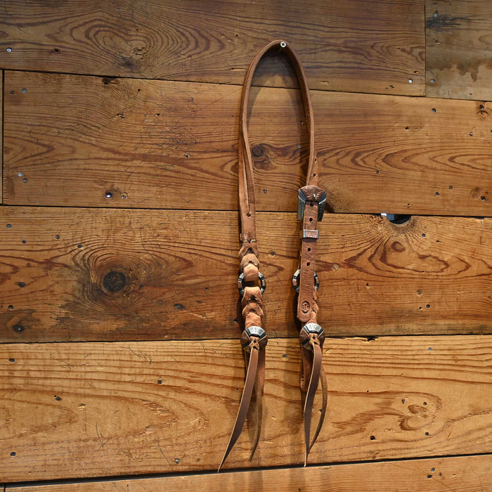 Joe Hipp Split Ear Leather Headstall w/Teskey's Hardware