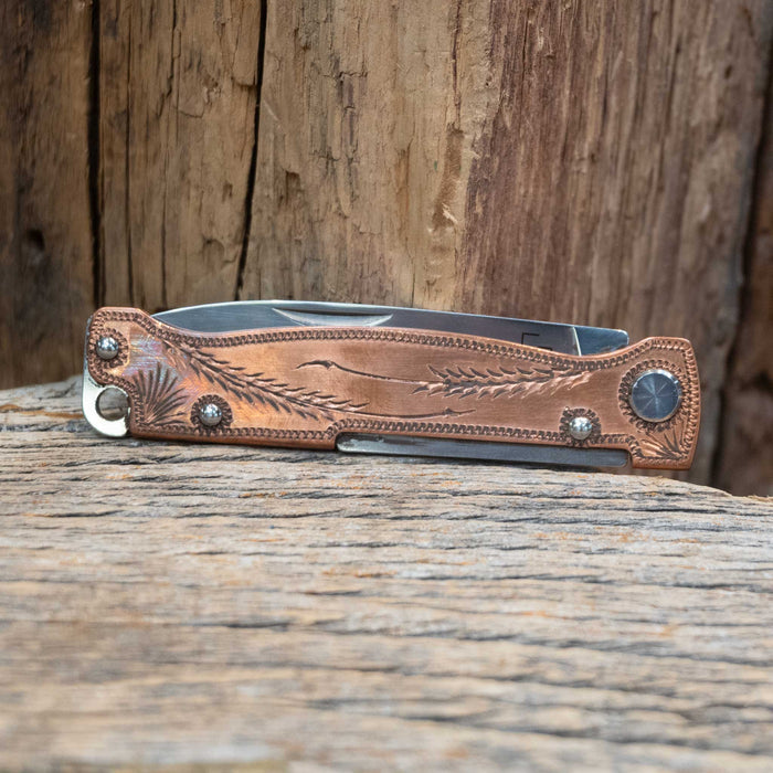 Kamphaus Copper Engraved Boker Pocket Knife