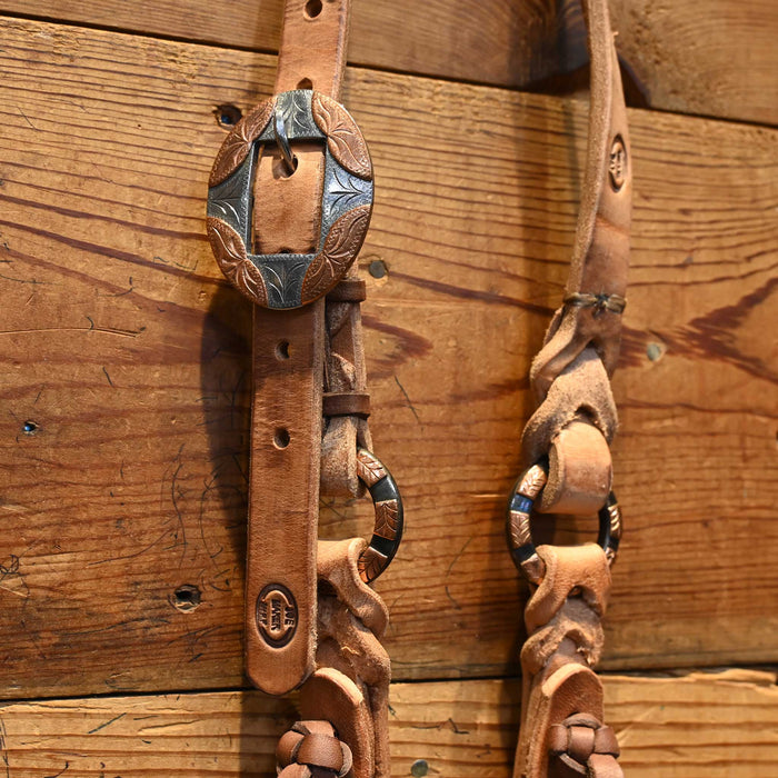 Joe Hipp Split Ear Leather Headstall w/Teskey's Hardware