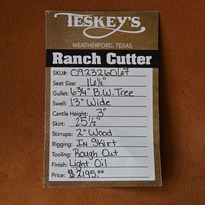 16.5" TESKEY'S RANCH CUTTER SADDLE