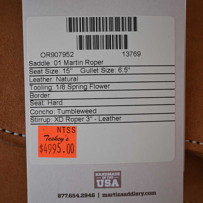 15" MARTIN TEAM ROPING SADDLE