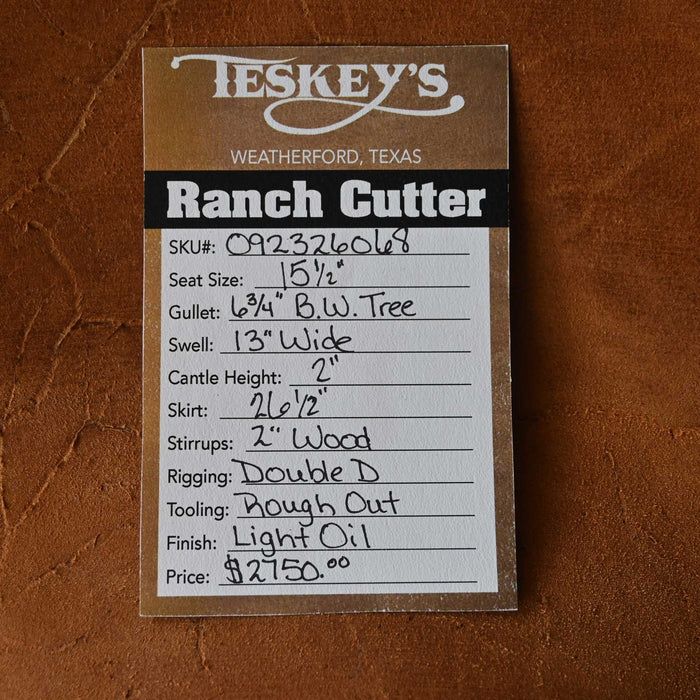 15.5" TESKEY'S PRO CUTTER RANCH CUTTER SADDLE