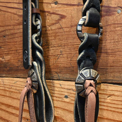 Têtière Western Weaver Une Oreille - Cuir Couleur Canyon - Double Boucle