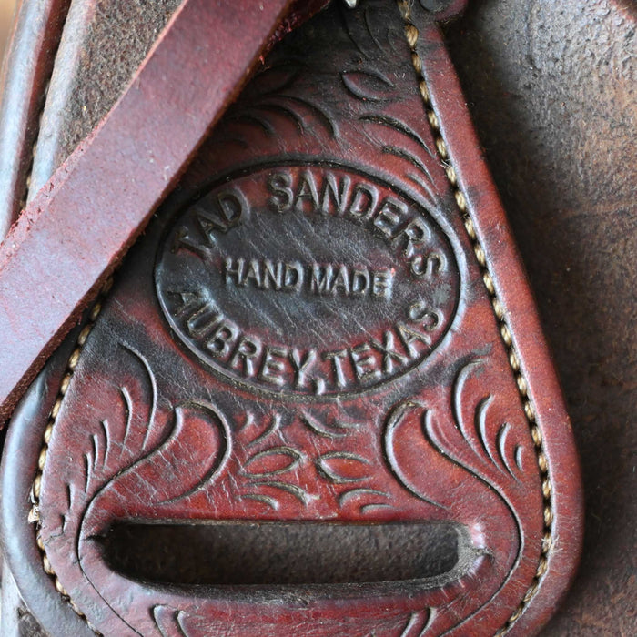 15" USED TAD SANDERS TEAM ROPING SADDLE