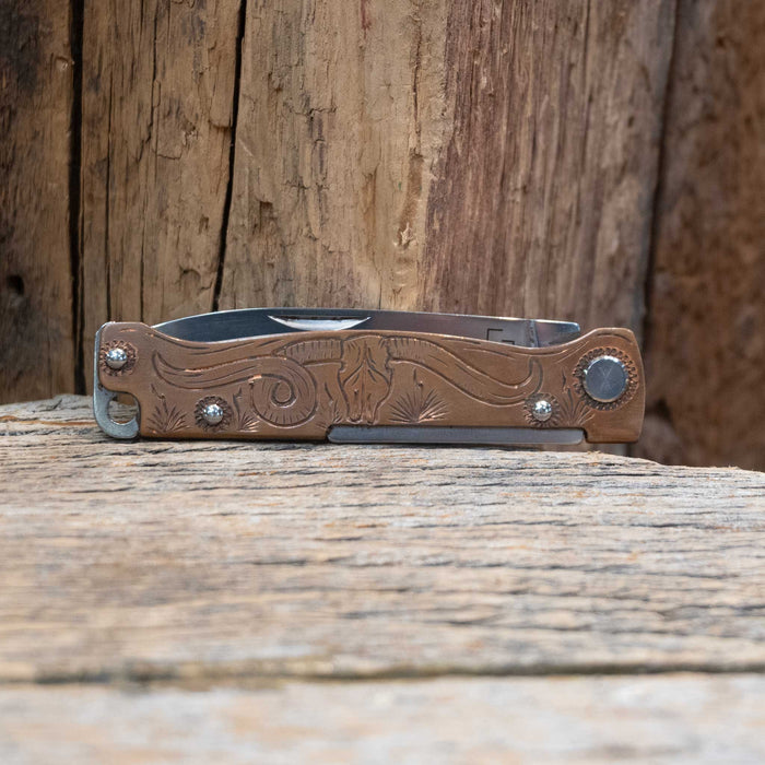 Kamphaus Copper Engraved Boker Pocket Knife