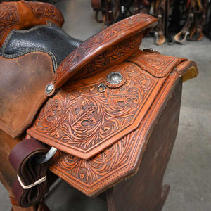 14" USED TESKEY'S ROPING SADDLE