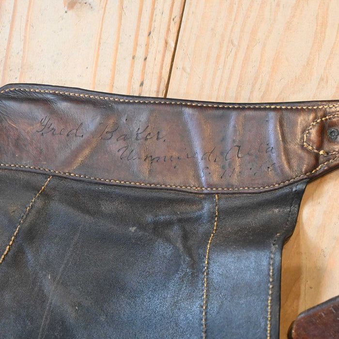 1910 Fred Baker Shotgun Chaps Tack - Chaps & Chinks Fred Baker
