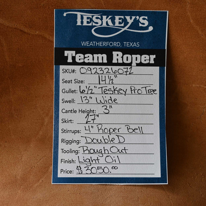 14.5" TESKEY'S TEAM ROPING SADDLE