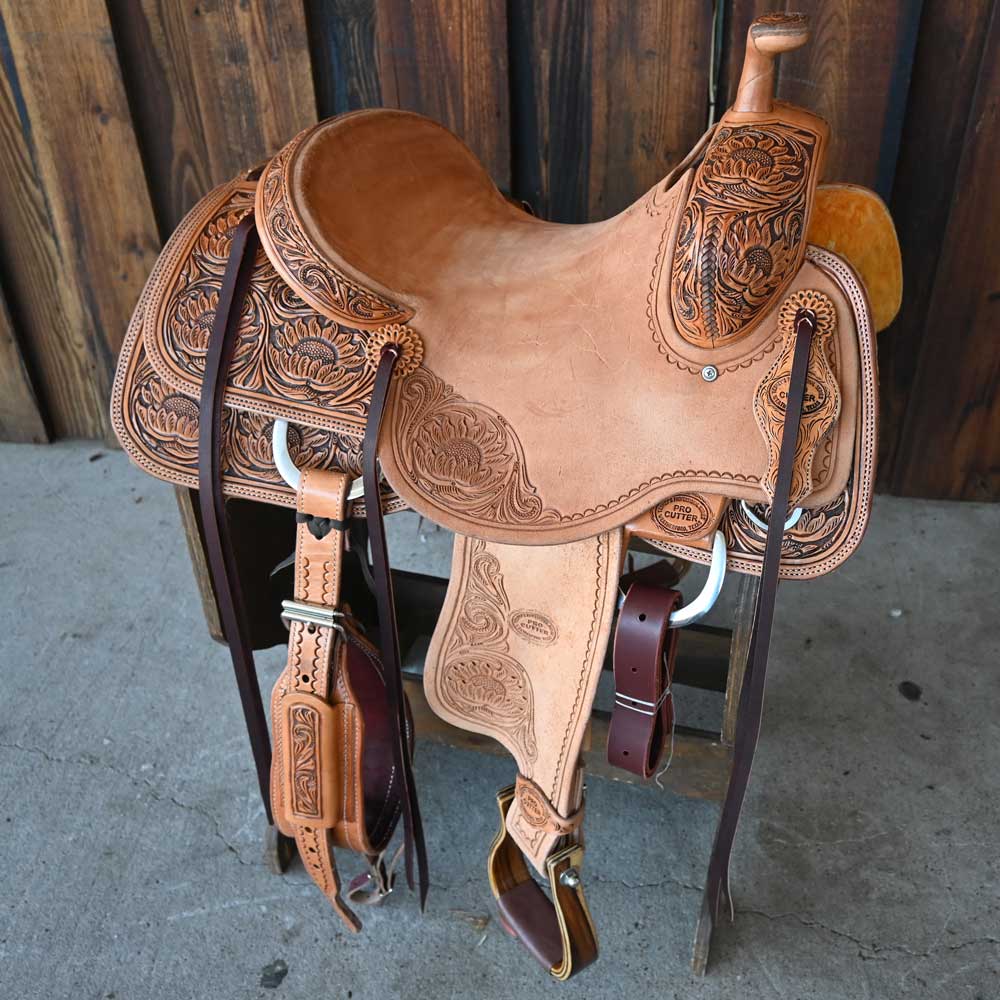 15" TESKEY'S PRO CUTTER RANCH CUTTER SADDLE Saddles TESKEY'S SADDLERY LLC   